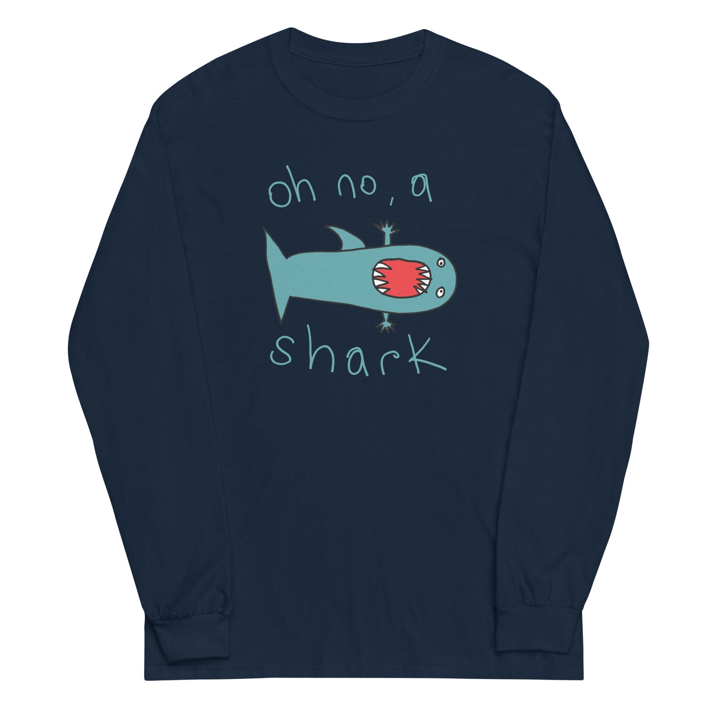 Oh no a shark - Men’s Long Sleeve Shirt