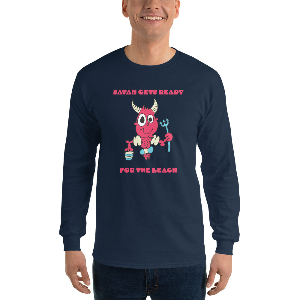 Satan gets ready for the beach - Men’s Long Sleeve Shirt