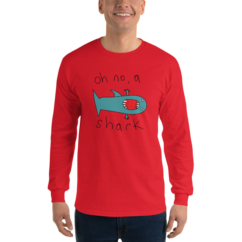 Oh no a shark - Men’s Long Sleeve Shirt