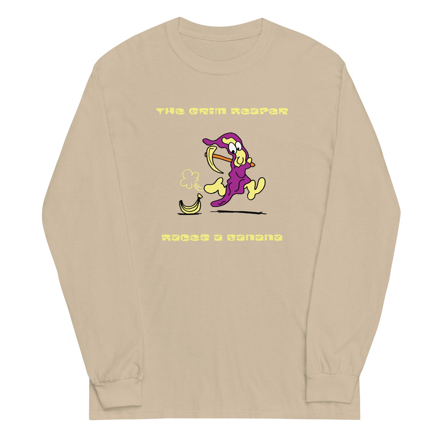 The Grim Reaper races a Banana - Men’s Long Sleeve Shirt