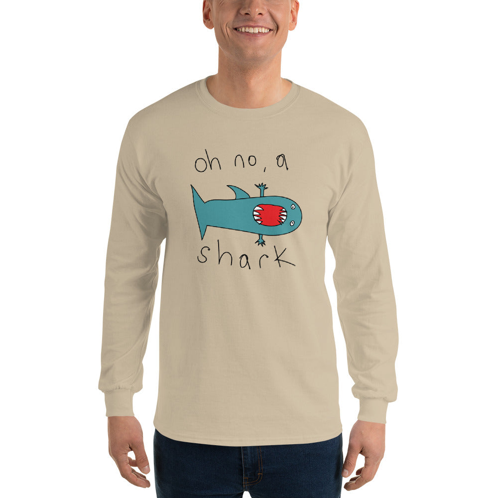 Oh no a shark - Men’s Long Sleeve Shirt