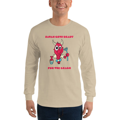 Satan gets ready for the beach - Men’s Long Sleeve Shirt