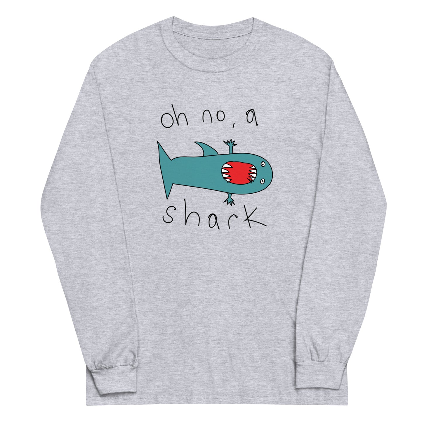 Oh no a shark - Men’s Long Sleeve Shirt