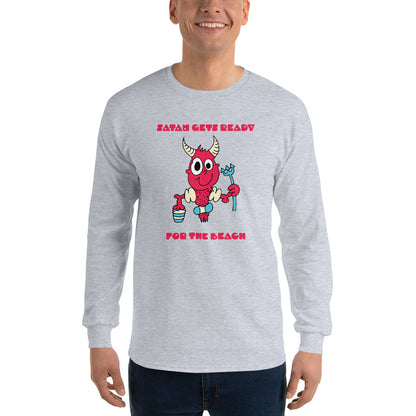 Satan gets ready for the beach - Men’s Long Sleeve Shirt