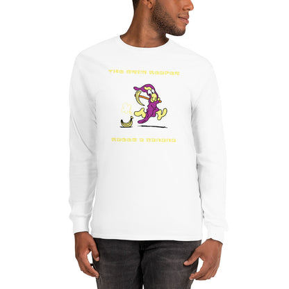 The Grim Reaper races a Banana - Men’s Long Sleeve Shirt