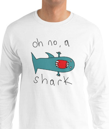 Oh no a shark - Men’s Long Sleeve Shirt