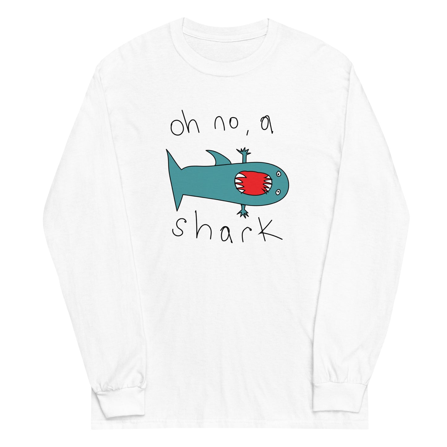 Oh no a shark - Men’s Long Sleeve Shirt