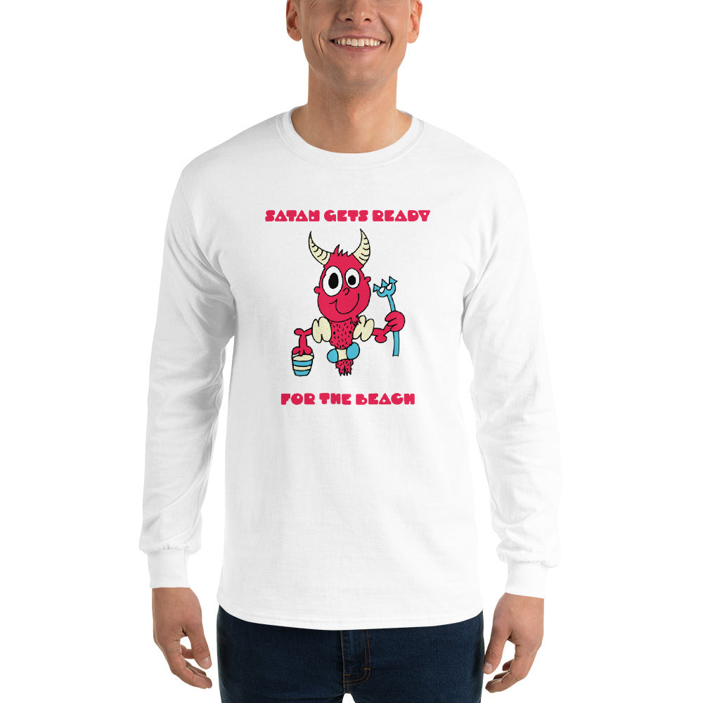 Satan gets ready for the beach - Men’s Long Sleeve Shirt