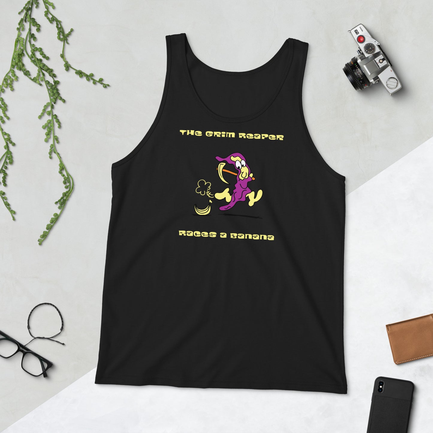 The Grim Reaper races a Banana - Men's Tank Top