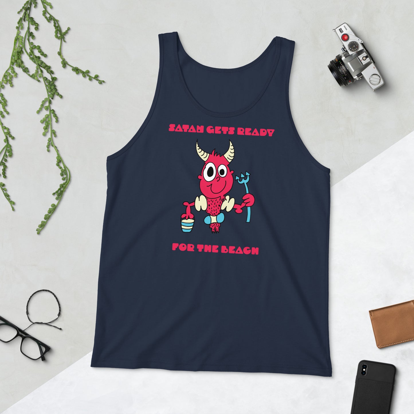 Satan gets ready for the beach - Men's Tank Top