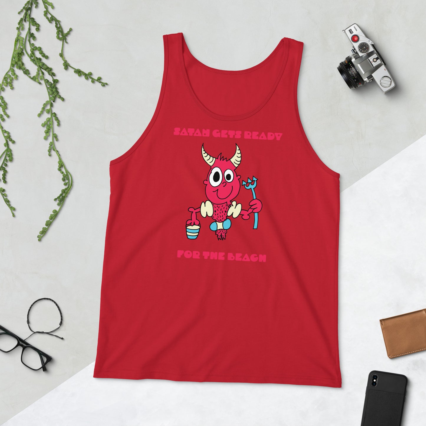 Satan gets ready for the beach - Men's Tank Top