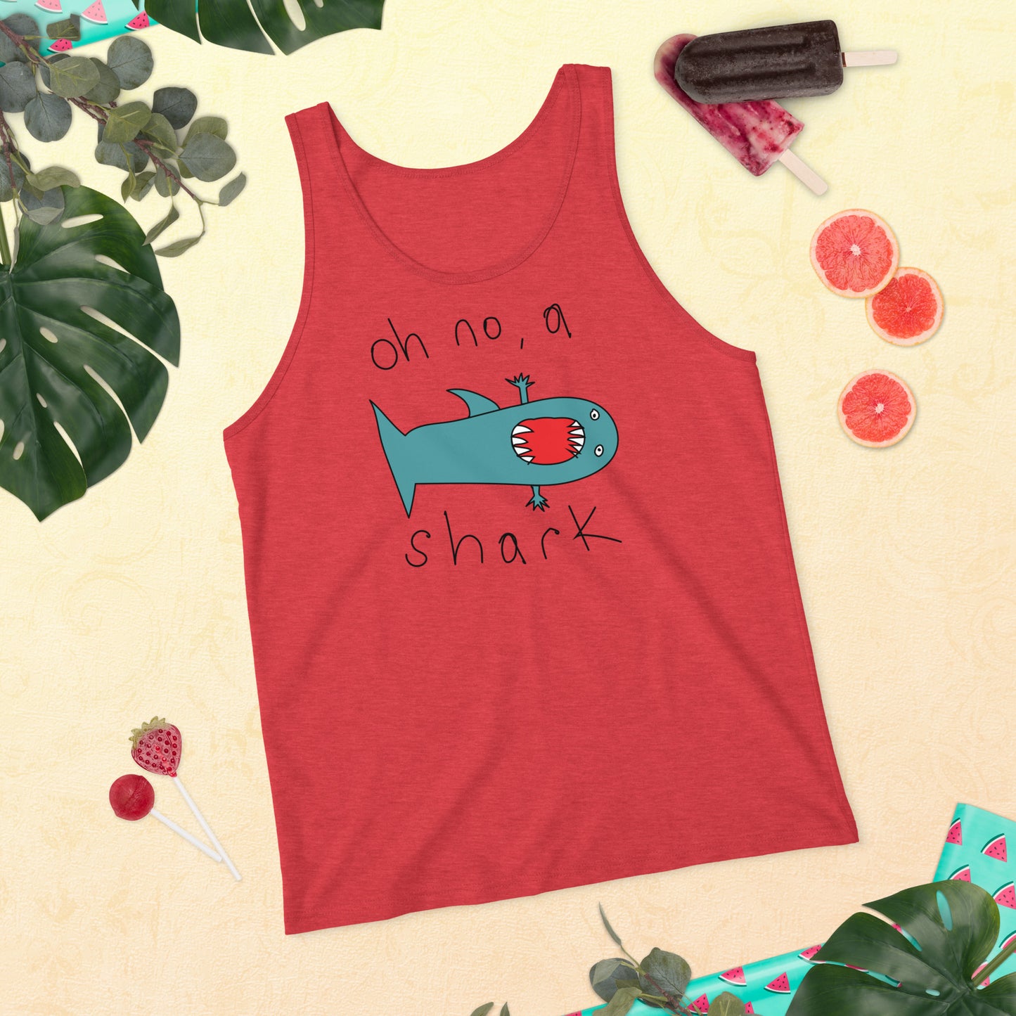 Oh no, a shark - Men's Tank Top