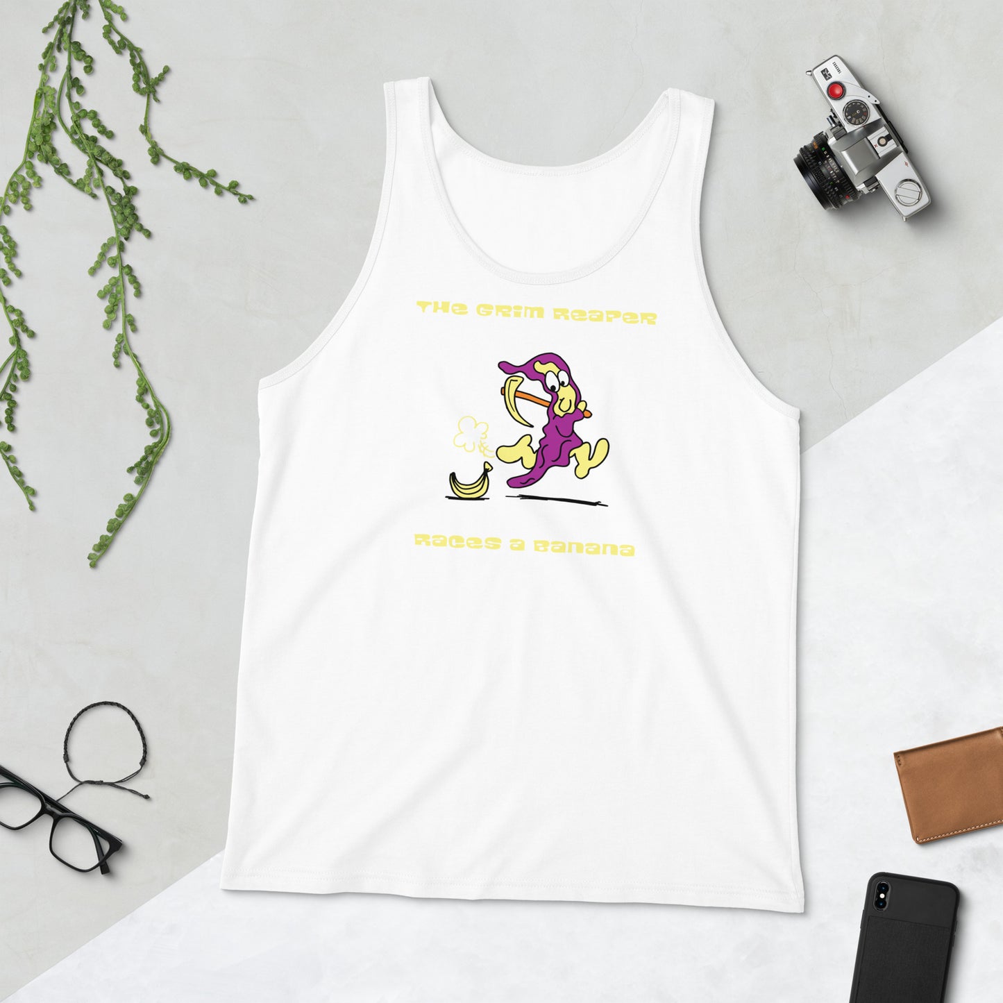 The Grim Reaper races a Banana - Men's Tank Top