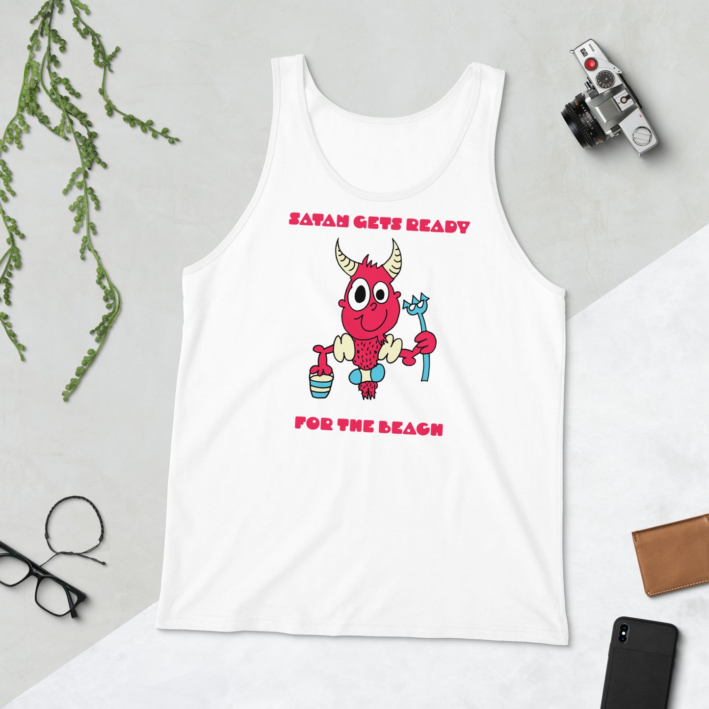 Satan gets ready for the beach - Men's Tank Top