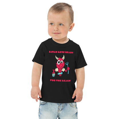 Satan gets ready for the beach - Toddler jersey t-shirt