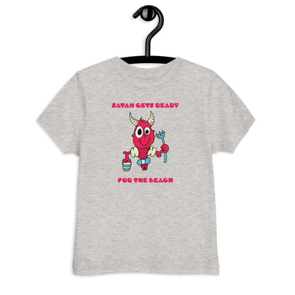 Satan gets ready for the beach - Toddler jersey t-shirt