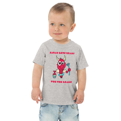 Satan gets ready for the beach - Toddler jersey t-shirt