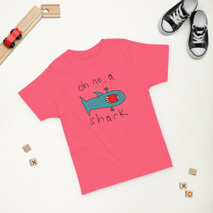 Oh no a Shark - Toddler jersey t-shirt