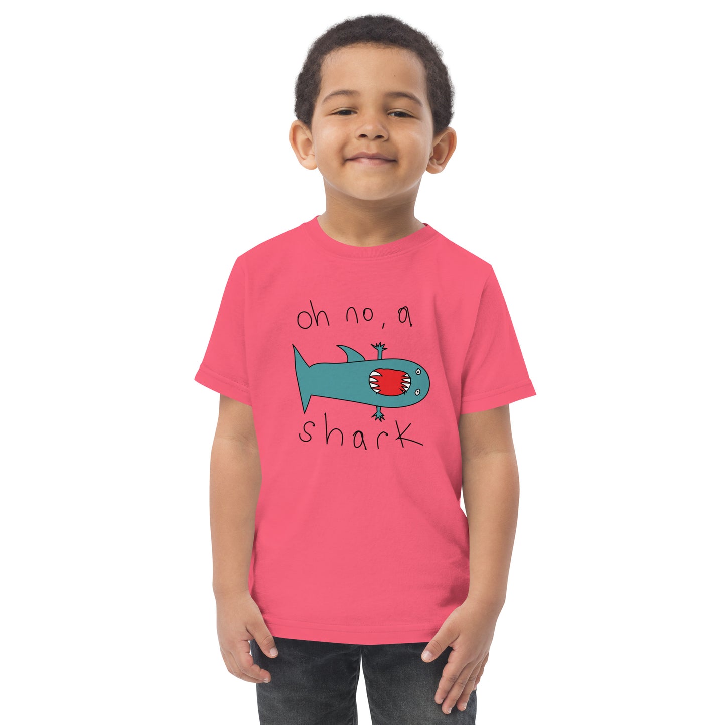 Oh no a Shark - Toddler jersey t-shirt