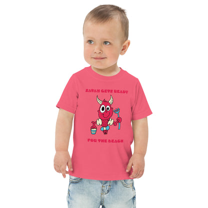 Satan gets ready for the beach - Toddler jersey t-shirt