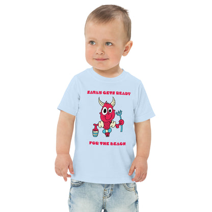 Satan gets ready for the beach - Toddler jersey t-shirt