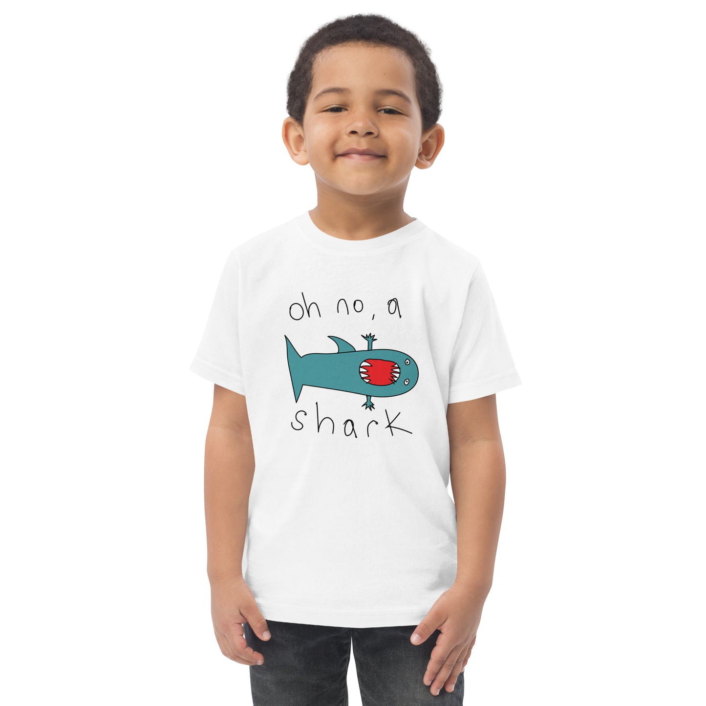 Oh no a Shark - Toddler jersey t-shirt