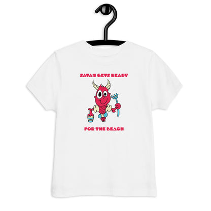 Satan gets ready for the beach - Toddler jersey t-shirt