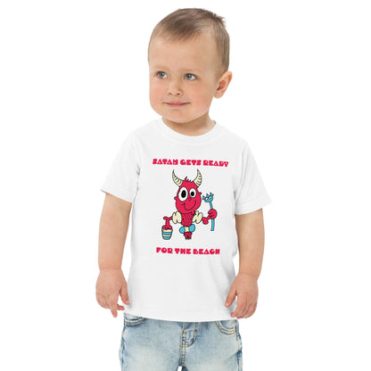 Satan gets ready for the beach - Toddler jersey t-shirt