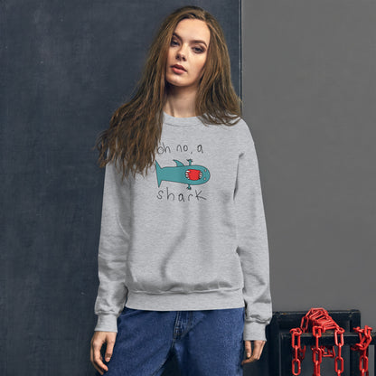 Oh no a Shark -  Womens Sweatshirt