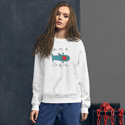 Oh no a Shark -  Womens Sweatshirt