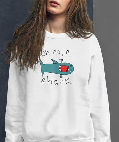 Oh no a Shark -  Womens Sweatshirt