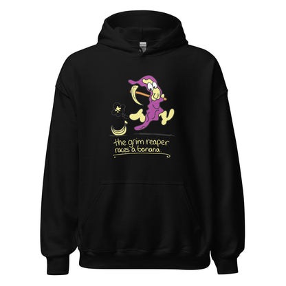 The Grim Reaper races a Banana - Men's Hoodie