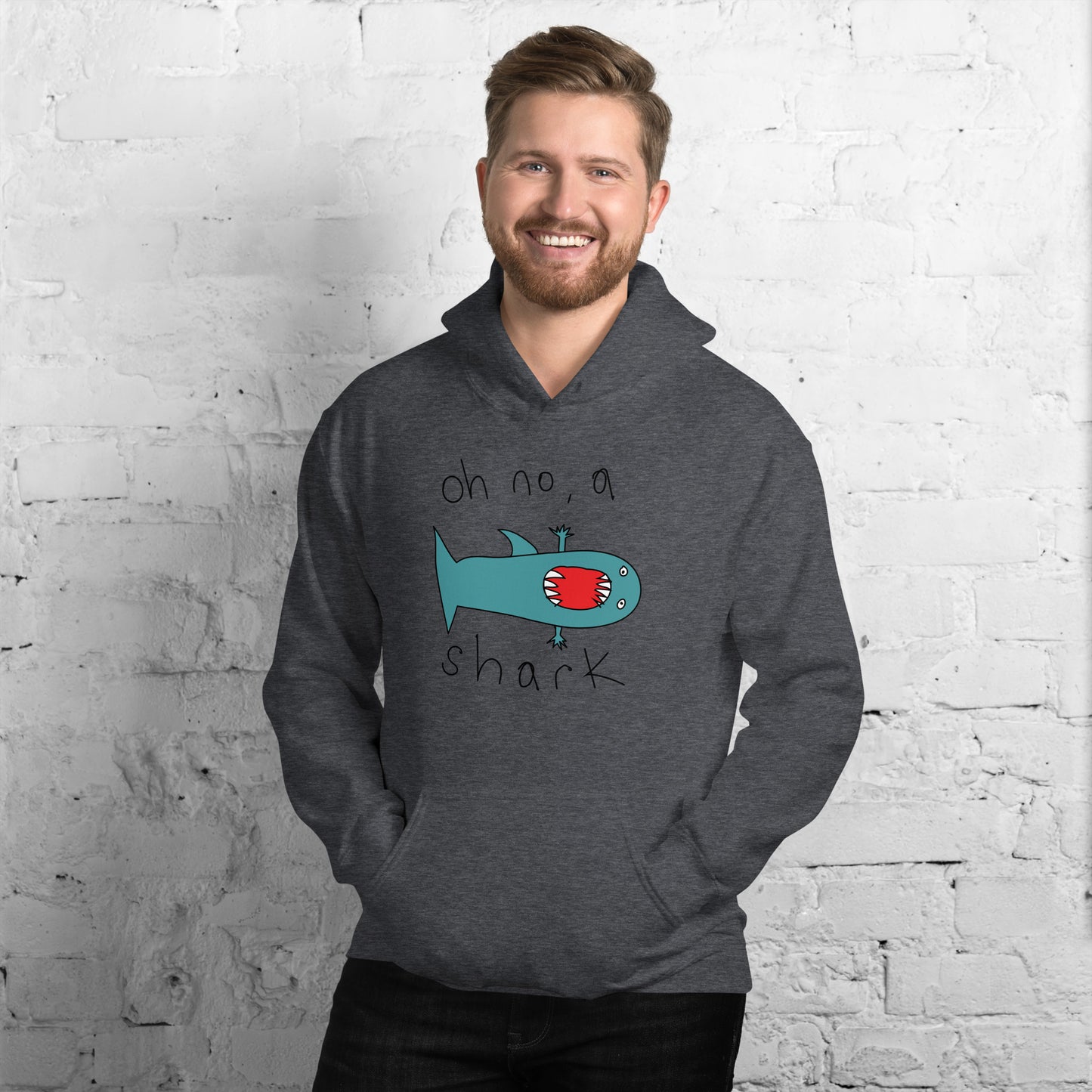 Oh no, a shark - Men's Hoodie