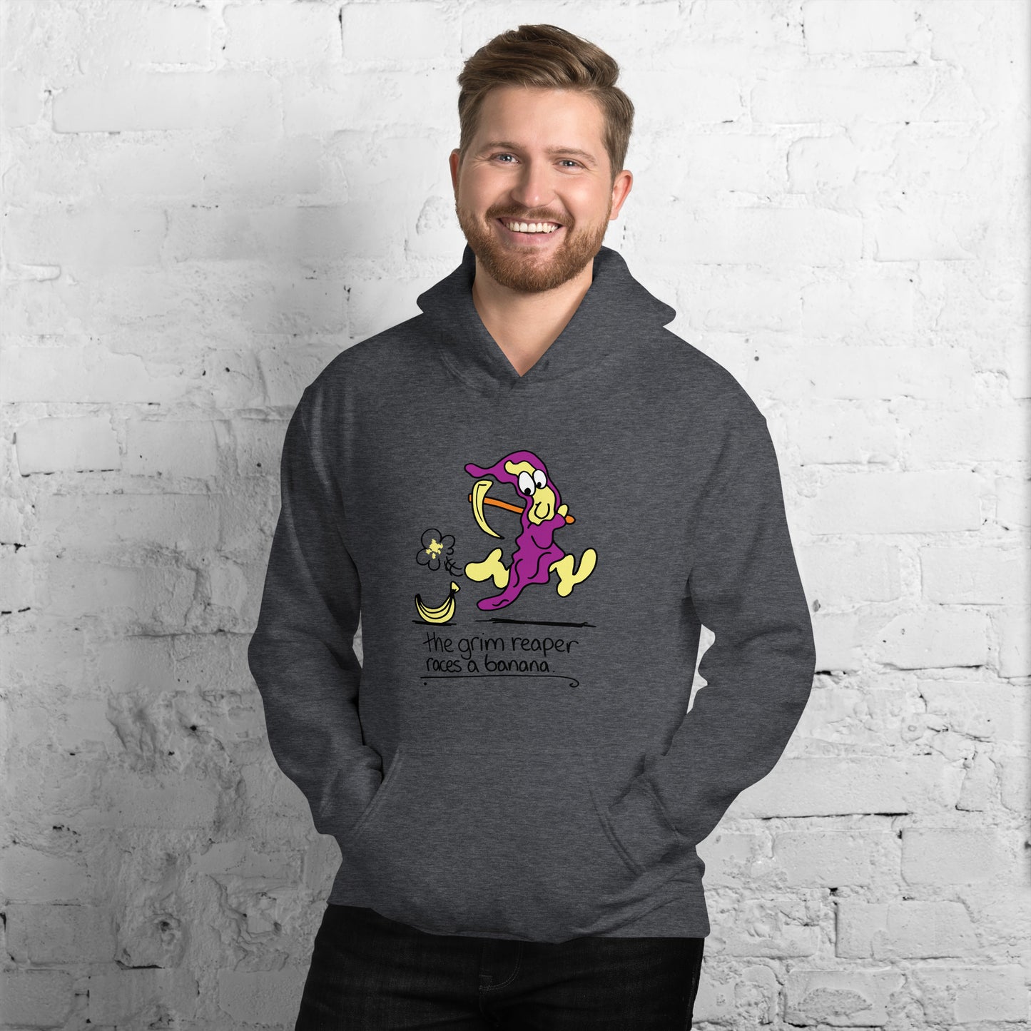 The Grim Reaper races a Banana - Men's Hoodie