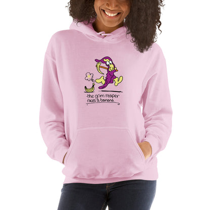 The Grim Reaper races a Banana - Women's Hoodie