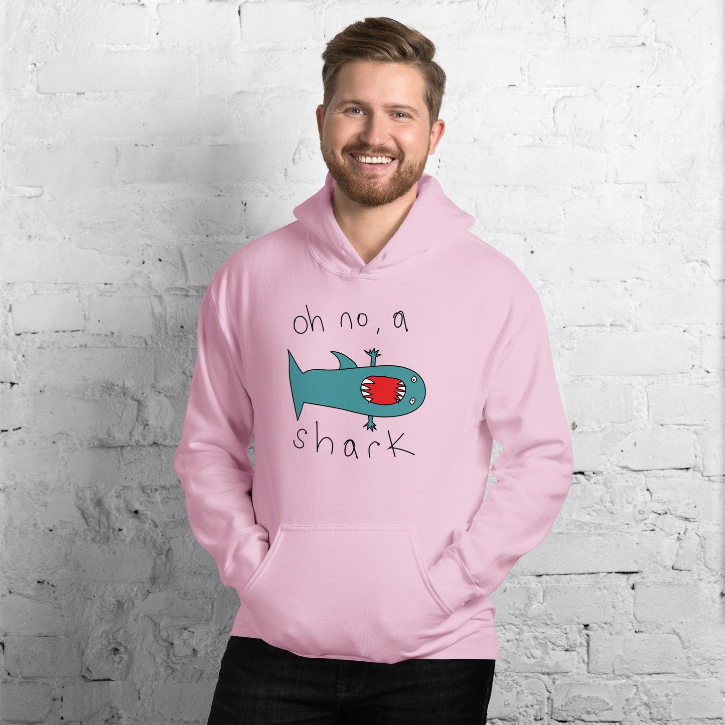 Oh no, a shark - Men's Hoodie