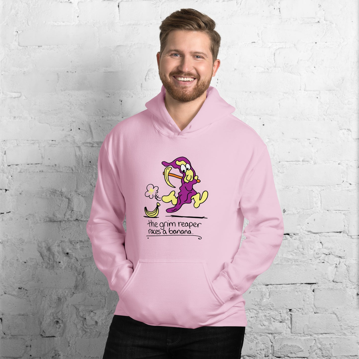 The Grim Reaper races a Banana - Men's Hoodie