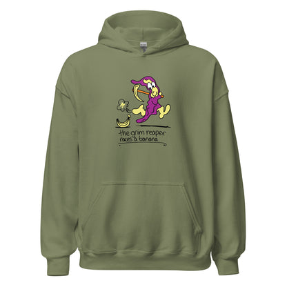 The Grim Reaper races a Banana - Women's Hoodie