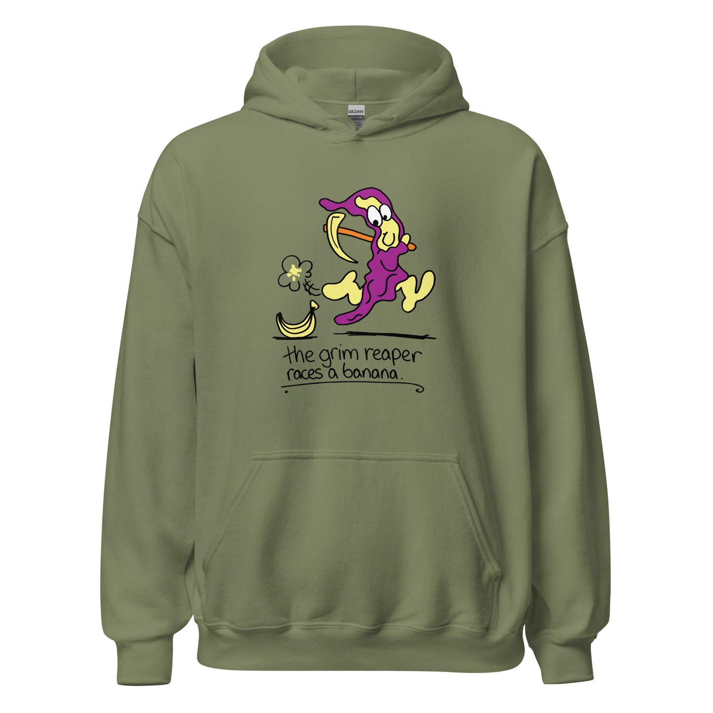 The Grim Reaper races a Banana - Men's Hoodie