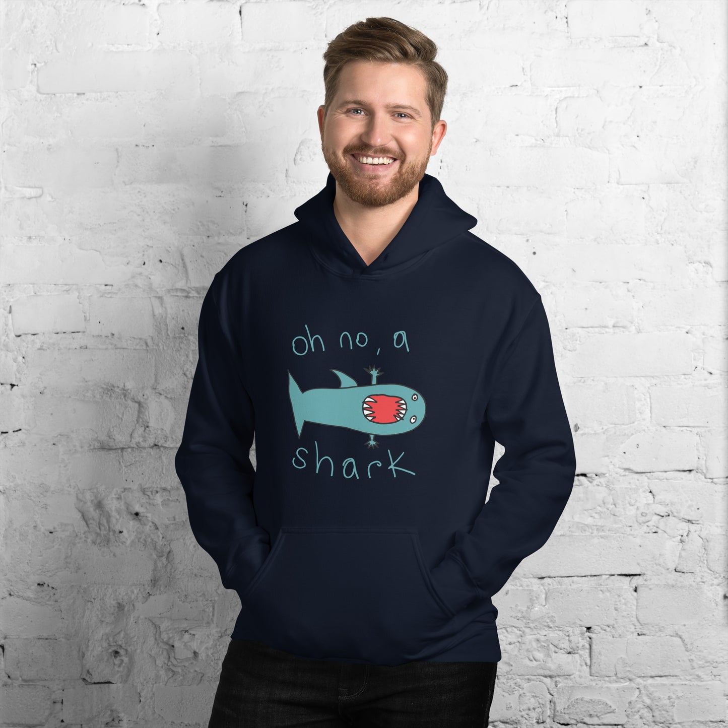 Oh no, a shark - Men's Hoodie