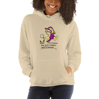 The Grim Reaper races a Banana - Women's Hoodie