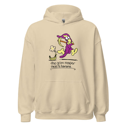 The Grim Reaper races a Banana - Men's Hoodie