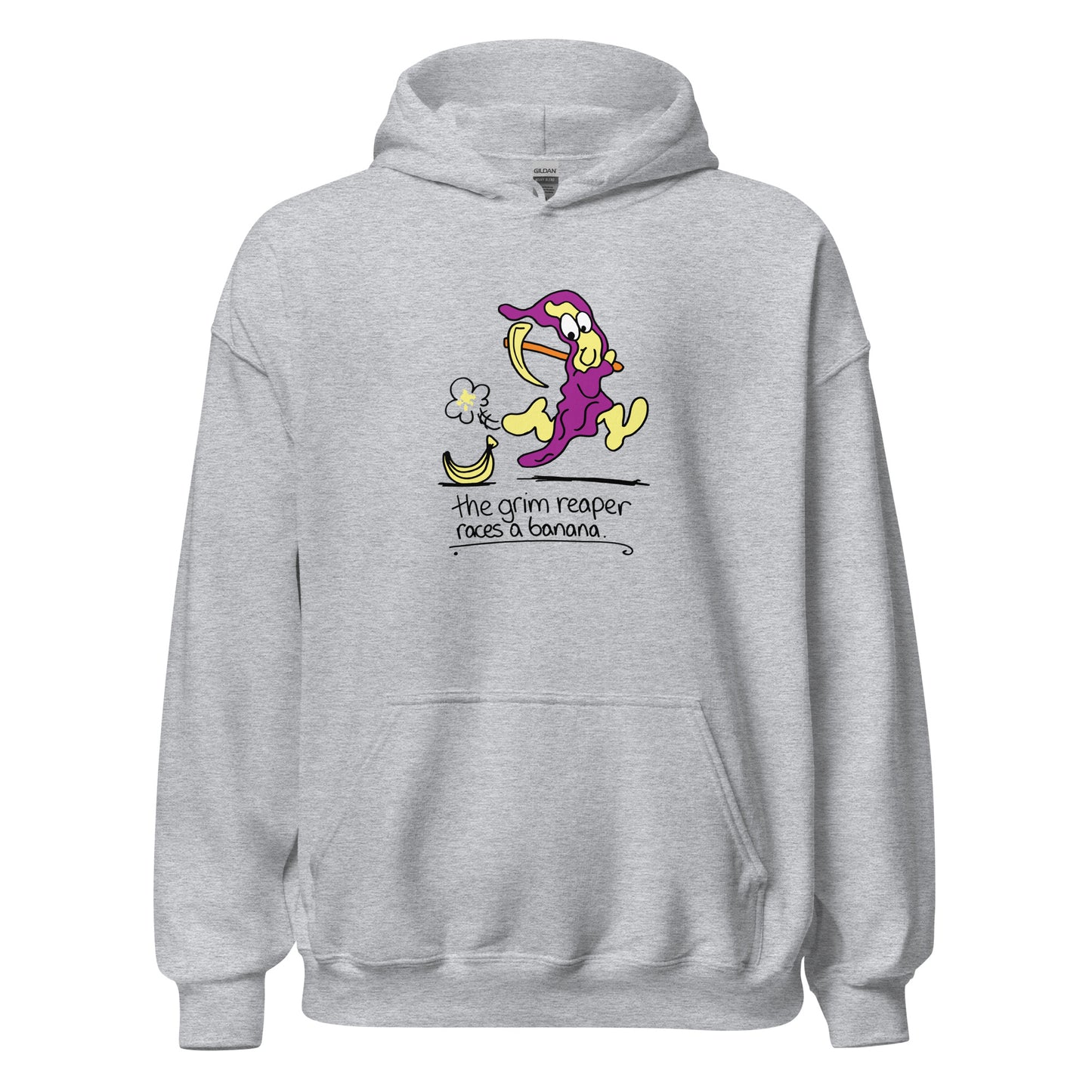 The Grim Reaper races a Banana - Women's Hoodie