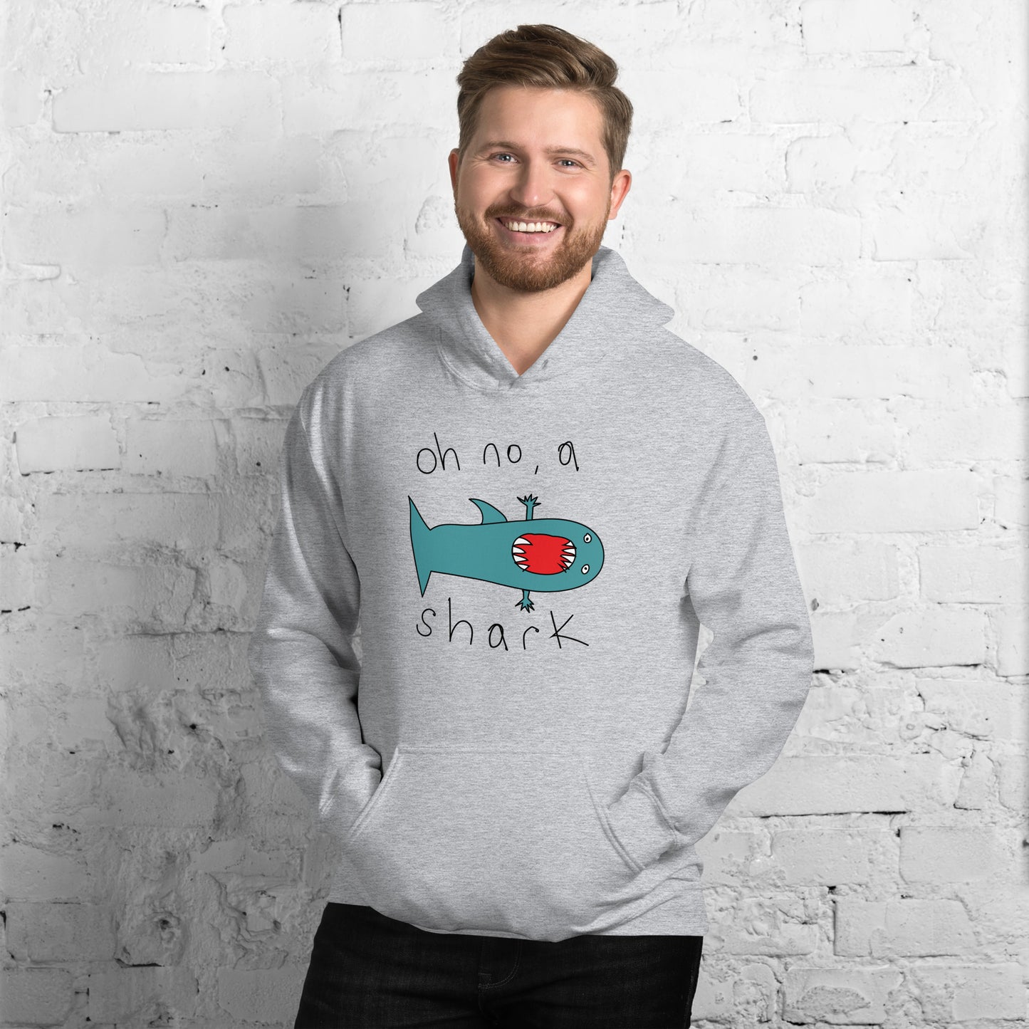 Oh no, a shark - Men's Hoodie