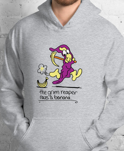 The Grim Reaper races a Banana - Men's Hoodie