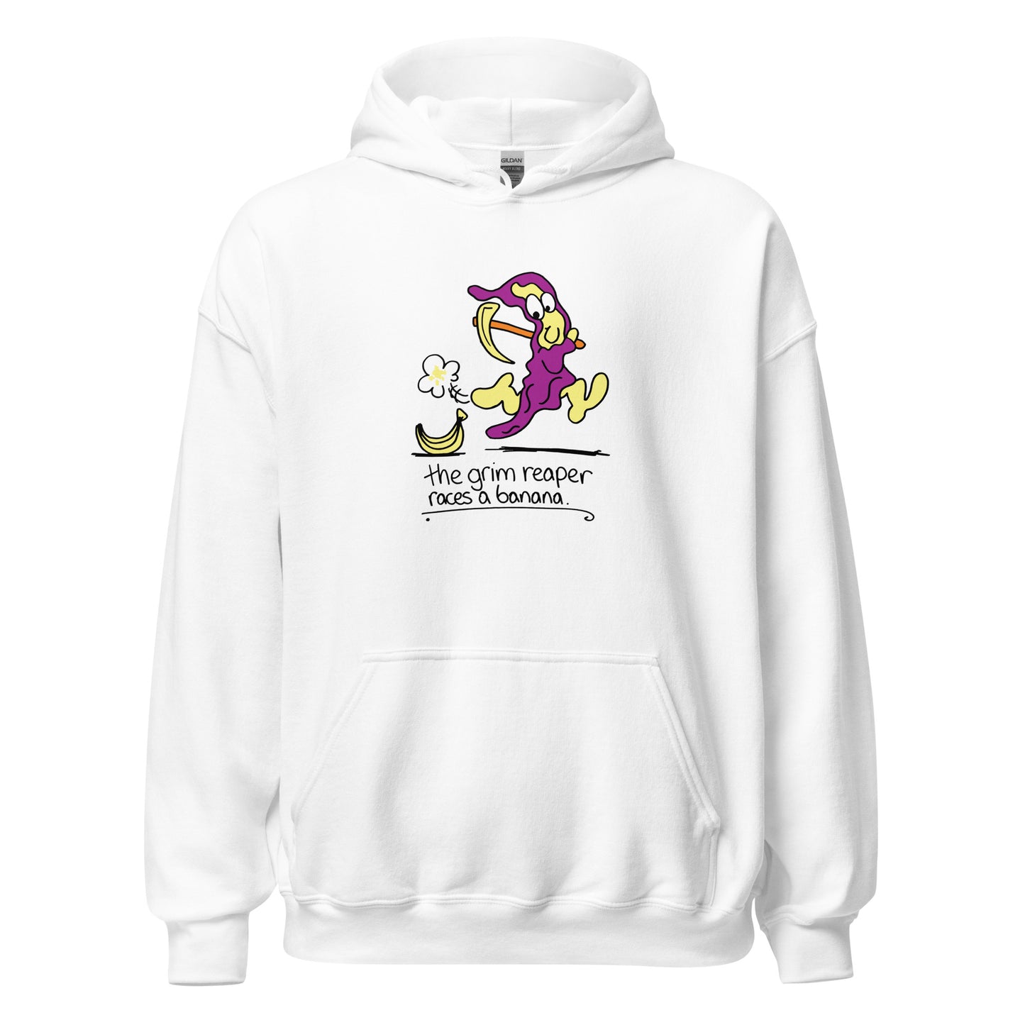 The Grim Reaper races a Banana - Women's Hoodie