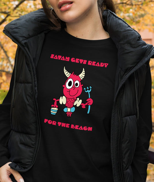 Satan gets ready for the beach - Women's Long Sleeve Tee