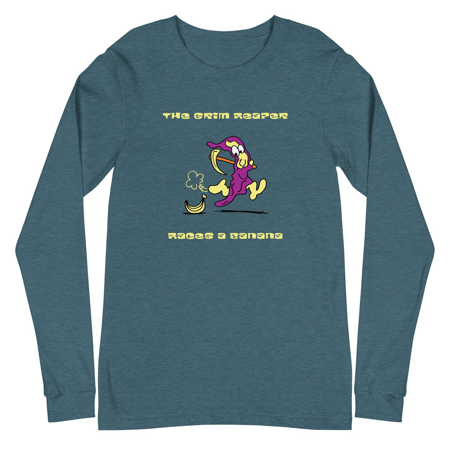 The Grim Reaper races a Banana - Women's Long Sleeve Tee