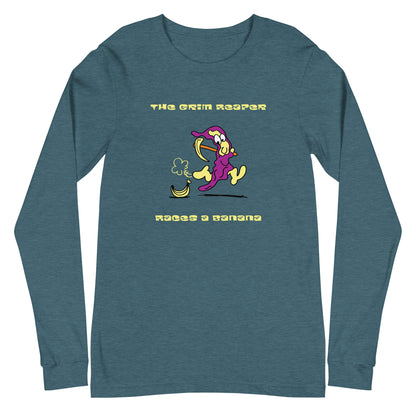 The Grim Reaper races a Banana - Women's Long Sleeve Tee