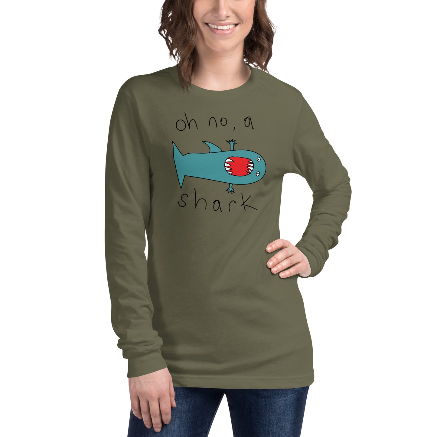 Oh no, a Shark - Women's Long Sleeve Tee